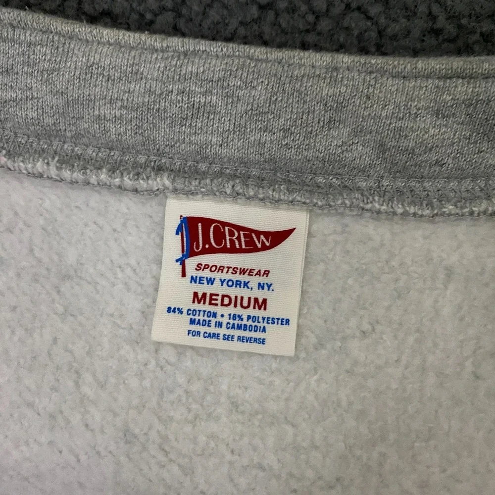 J.CREW Heritage 14 oz Fleece Cardigan Mens Medium Gray Sweater Preppy BJ325